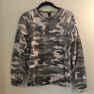 J Crew Faded Camo Sweatshirt